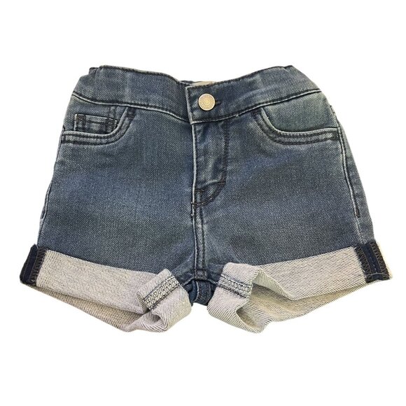 Levis Girlfriend Short Medium Wash Blue Denim Size 3T Adjustable Waist - Picture 2 of 6